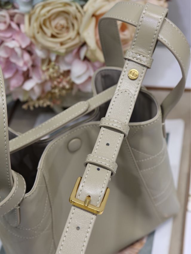 Dior original calfskin small signature bucket bag M2840 beige