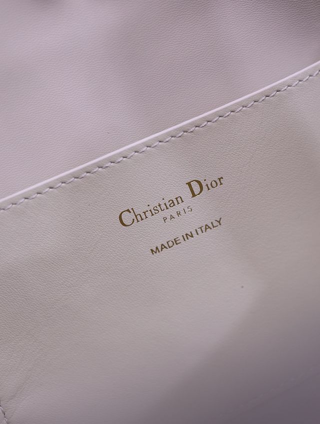 Dior original calfskin small signature bucket bag M2840 off-white