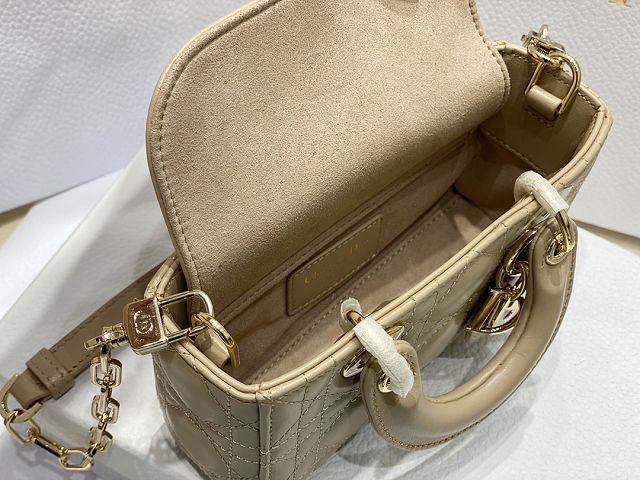 Dior original lambskin lady D-Joy micro bag S0910 apricot