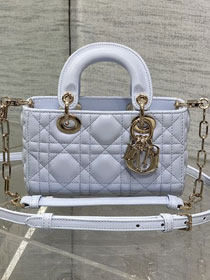 Dior original lambskin lady D-Joy micro bag S0910 pale blue