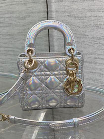 Dior original lambskin micro lady dior bag S0856 silver