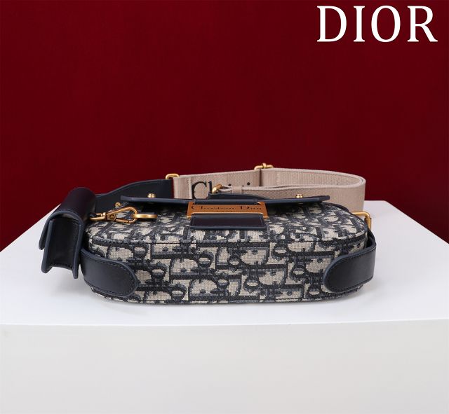 Dior original cotton&calfskin small streetchic bag M3913 blue