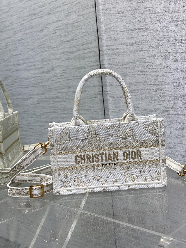 Dior original cotton mini book tote S5573 white