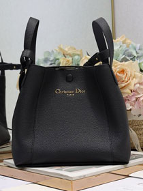 Dior original grained calfskin medium signature bucket bag M2841 black
