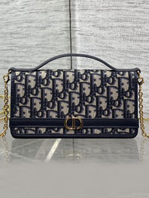 Dior original cotton 30 montaigne cigale pouch S4302 dark blue	