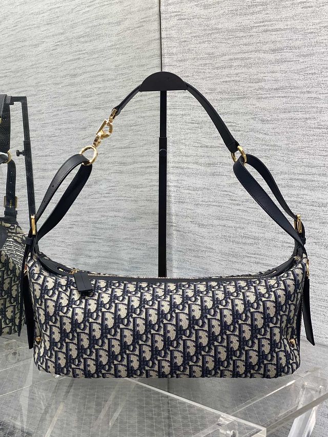 Dior original cotton medium D-Journey bag M2417 dark blue