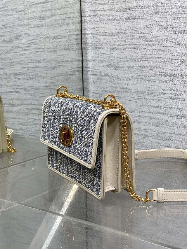 Dior original cotton mini caro bag M9240 blue