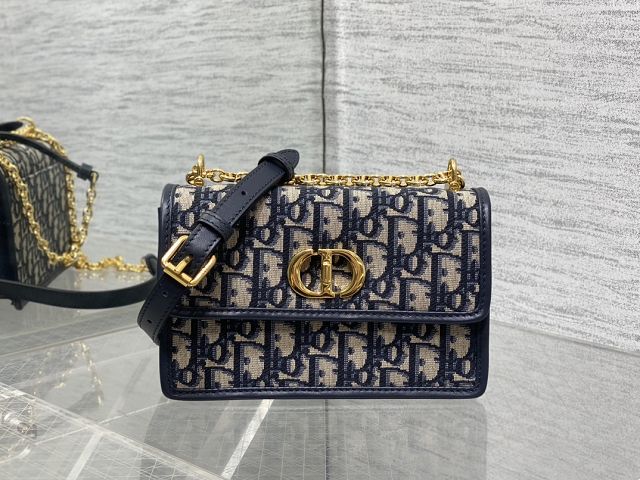 Dior original cotton mini caro bag M9240 dark blue