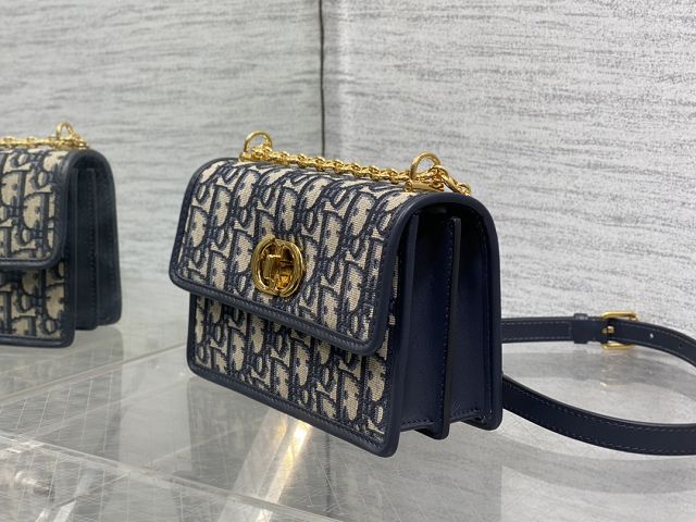 Dior original cotton mini caro bag M9240 dark blue