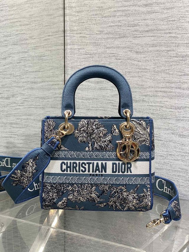 Dior original cotton medium lady bag M0565 