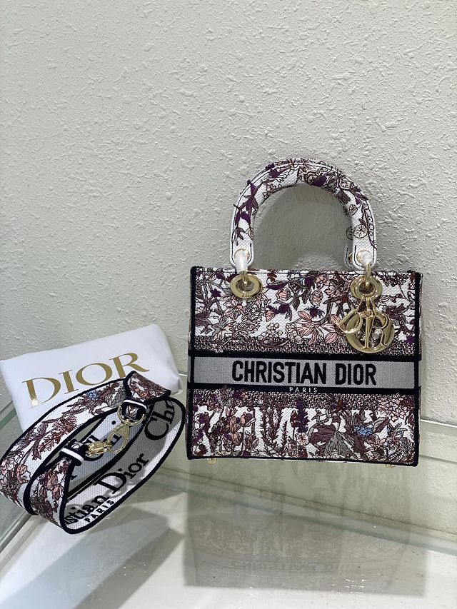 Dior original cotton medium lady bag M0565 