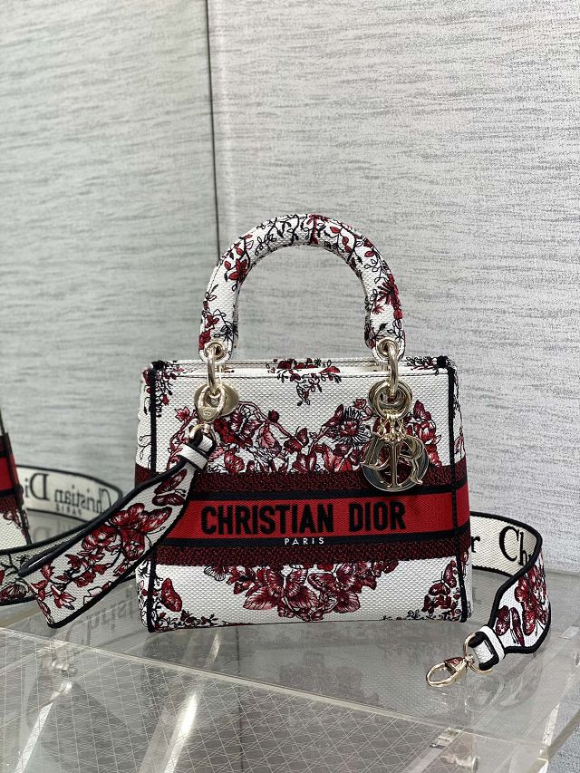 Dior original cotton medium lady bag M0565 