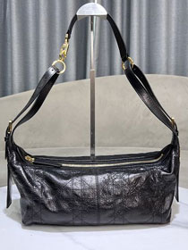 Dior original crinkled calfskin medium D-Journey bag M2417 black