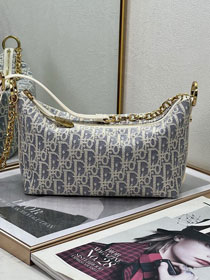Dior original cotton diorstar hobo bag with chain S3202 blue