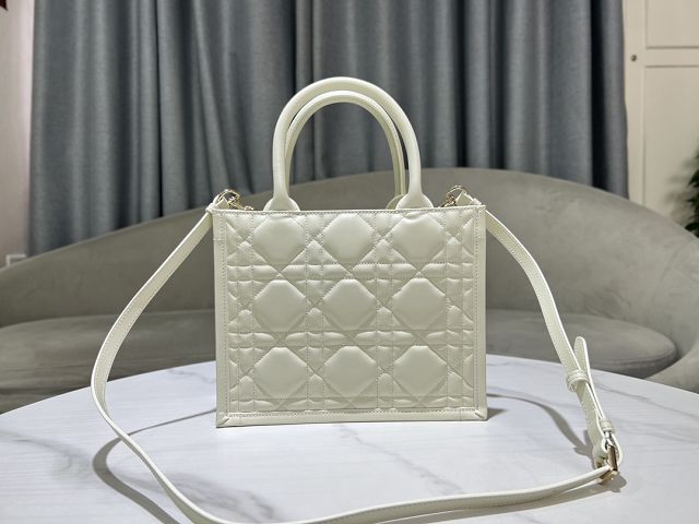 Dior original calfskin small book tote bag M1325 white