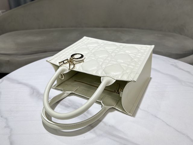 Dior original calfskin small book tote bag M1325 white