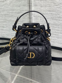 Dior original lambskin mini caro bucket bag M3369 black