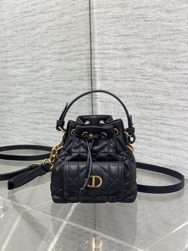 Dior original lambskin mini caro bucket bag M3369 black