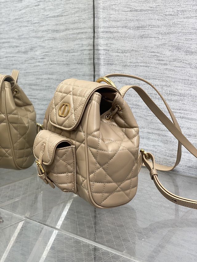 Dior original lambskin small caro backpack M6302 biscuit