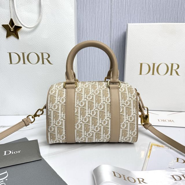 Dior original cotton groove 20 small bag M1364 natural