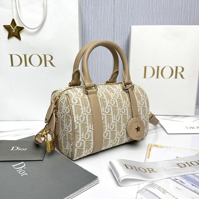 Dior original cotton groove 20 small bag M1364 natural