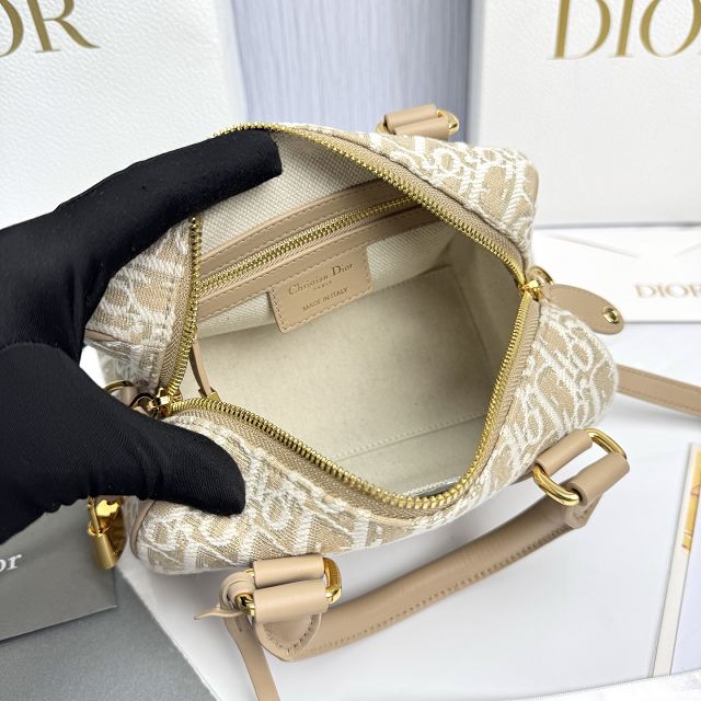 Dior original cotton groove 20 small bag M1364 natural
