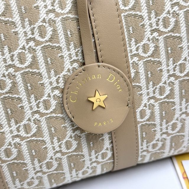 Dior original cotton groove 25 bag M1365 natural