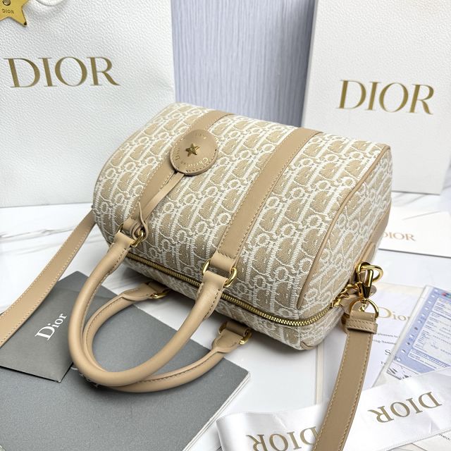 Dior original cotton groove 25 bag M1365 natural