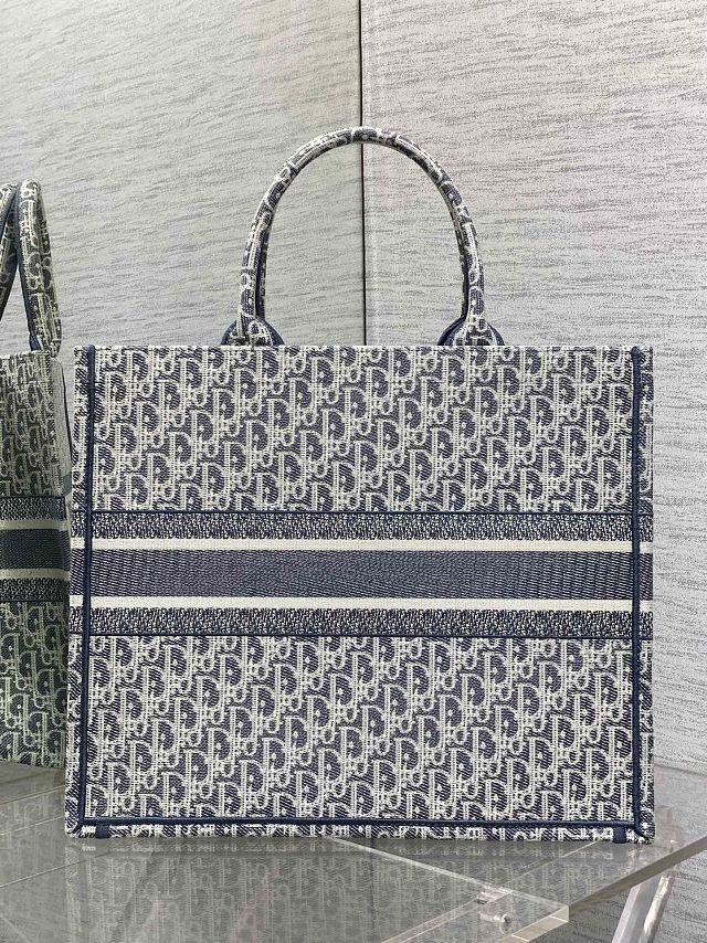 Dior original cotton large book tote bag M1286 blue