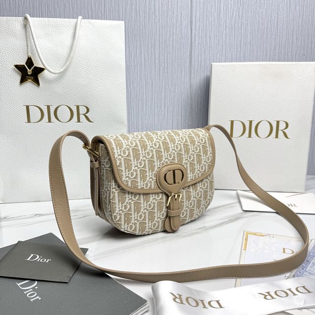 Dior original cotton medium bobby bag M9319 natural