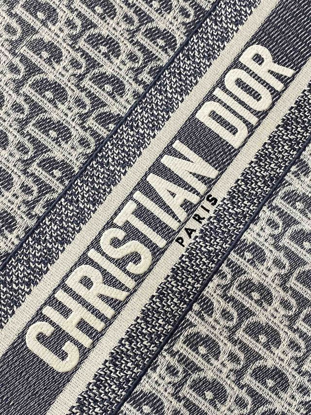 Dior original cotton medium book tote bag M1296 blue