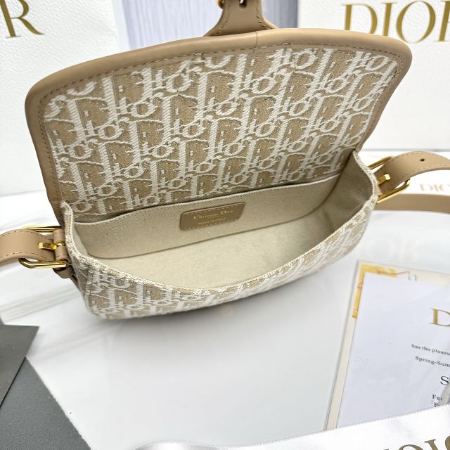 Dior original cotton mini bobby east-west bag S5713 natural