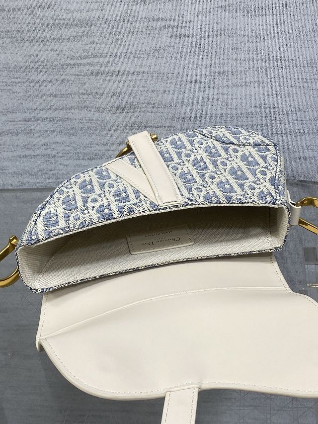 Dior original cotton mini saddle bag M0456 blue
