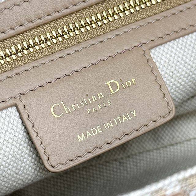 Dior original cotton saddle bag M0455 natural