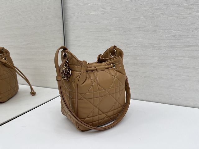 Dior original lambskin small D-motion bag M2851 brown