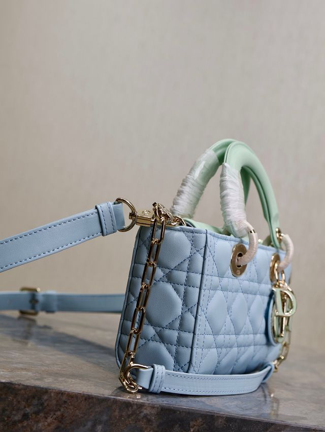 Dior original lambskin medium lady D-joy bag M0540 blue&green
