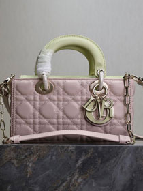 Dior original lambskin medium lady D-joy bag M0540 pink&green