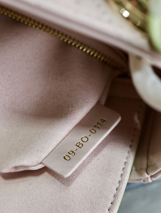 Dior original lambskin mini lady bag M0505 pink&green