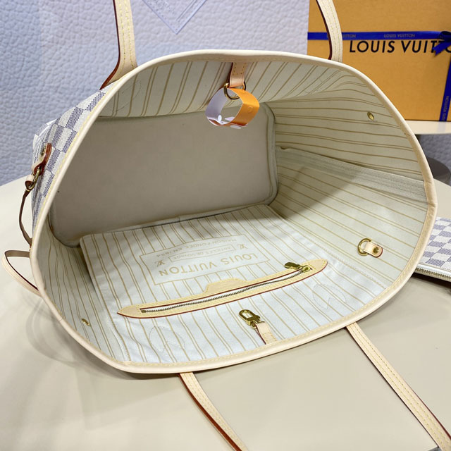 Louis vuitton original damier azur neverfull mm N41361 beige