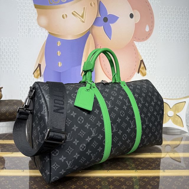 Louis vuitton original monogram eclipse keepall 50 M46773 green