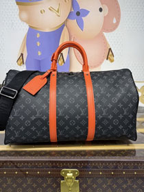 Louis vuitton original monogram eclipse keepall 50 M46773 orange