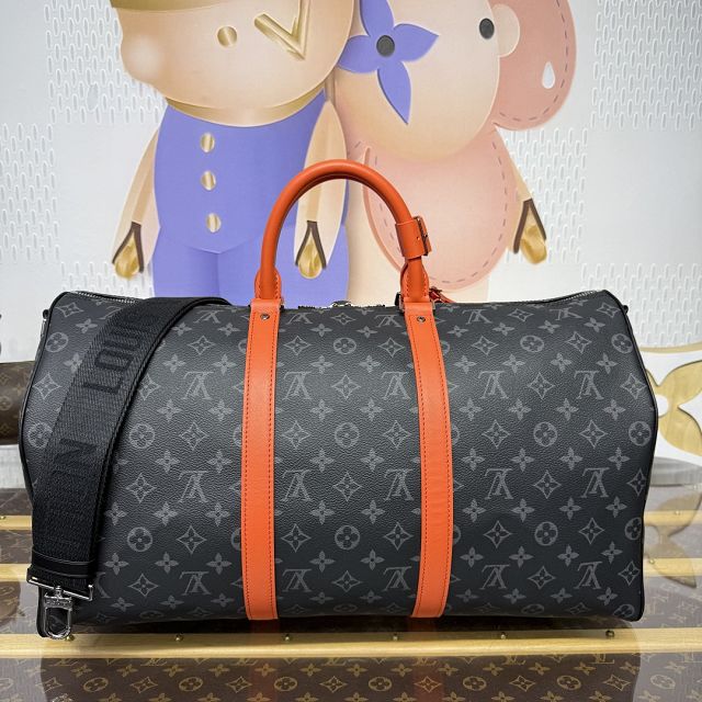 Louis vuitton original monogram eclipse keepall 50 M46773 orange