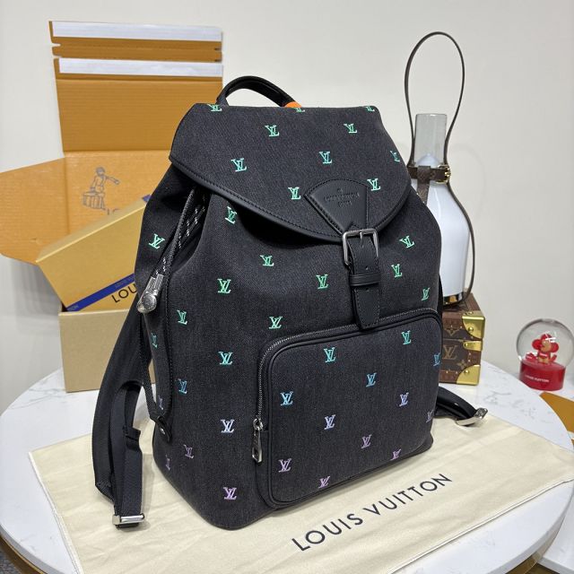 Louis vuitton original denim montsouris backpack M14135 black