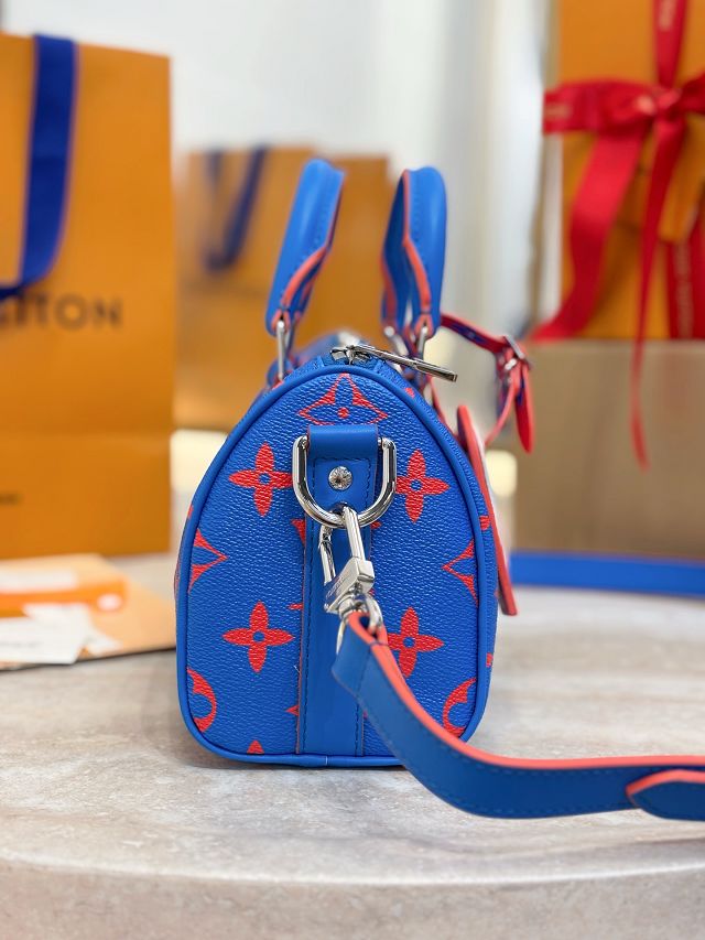 Louis vuitton original monogram canvas keepall 25 M14989 blue