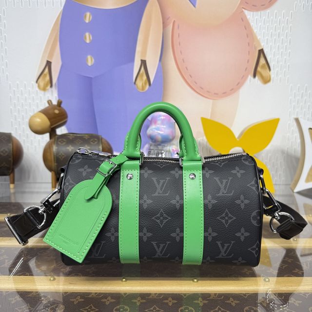 Louis vuitton original monogram eclipse keepall 25 M25885 green