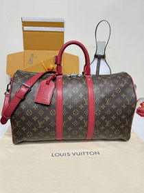Louis vuitton original monogram canvas keepall 45 M13807 red