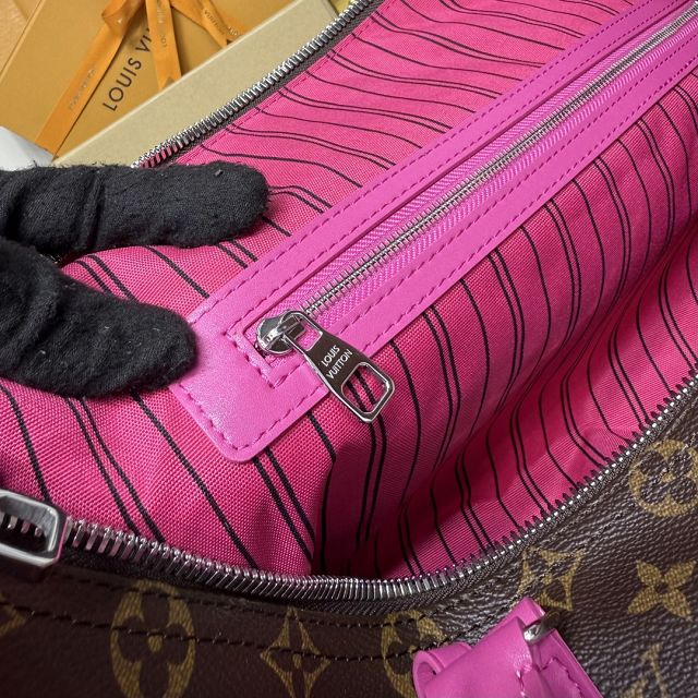 Louis vuitton original monogram canvas keepall 45 M13807 rose red