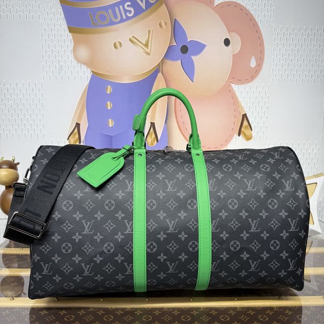 Louis vuitton original monogram eclipse keepall 55 M15253 green
