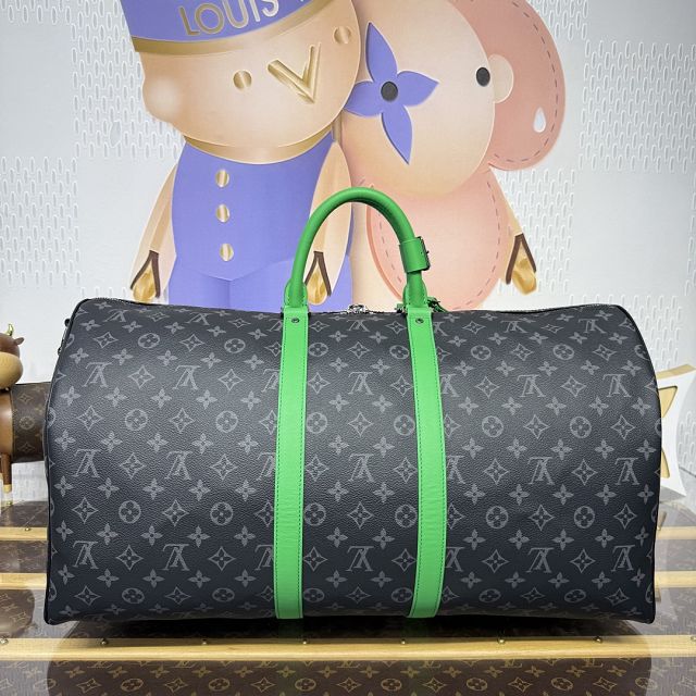 Louis vuitton original monogram eclipse keepall 55 M15253 green