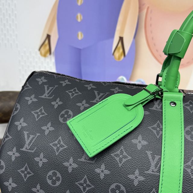 Louis vuitton original monogram eclipse keepall 55 M15253 green